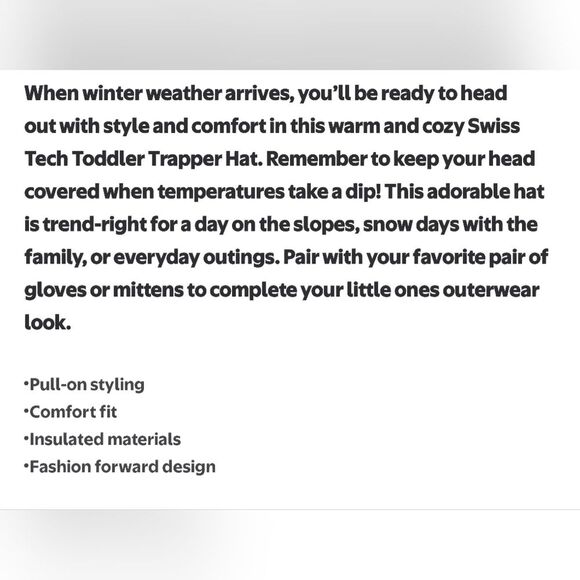 Swiss Tech Toddler Trapper Hat - Picture 9 of 9